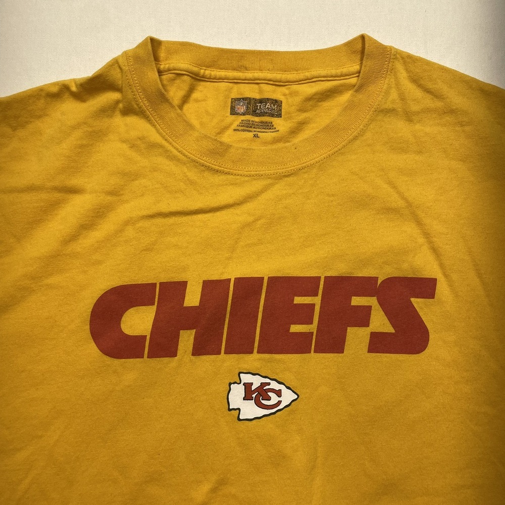 NFL Apparel‎ Kansas City Chiefs Men's Yellow TShirt XL 100% Cotton